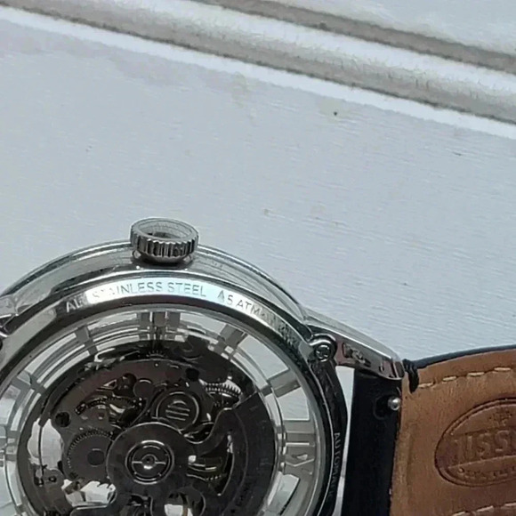 FOSSIL Mens Automatic Wrap Chronograph Watch ME3041 Leather Band Self-Winding - Picture 7 of 13